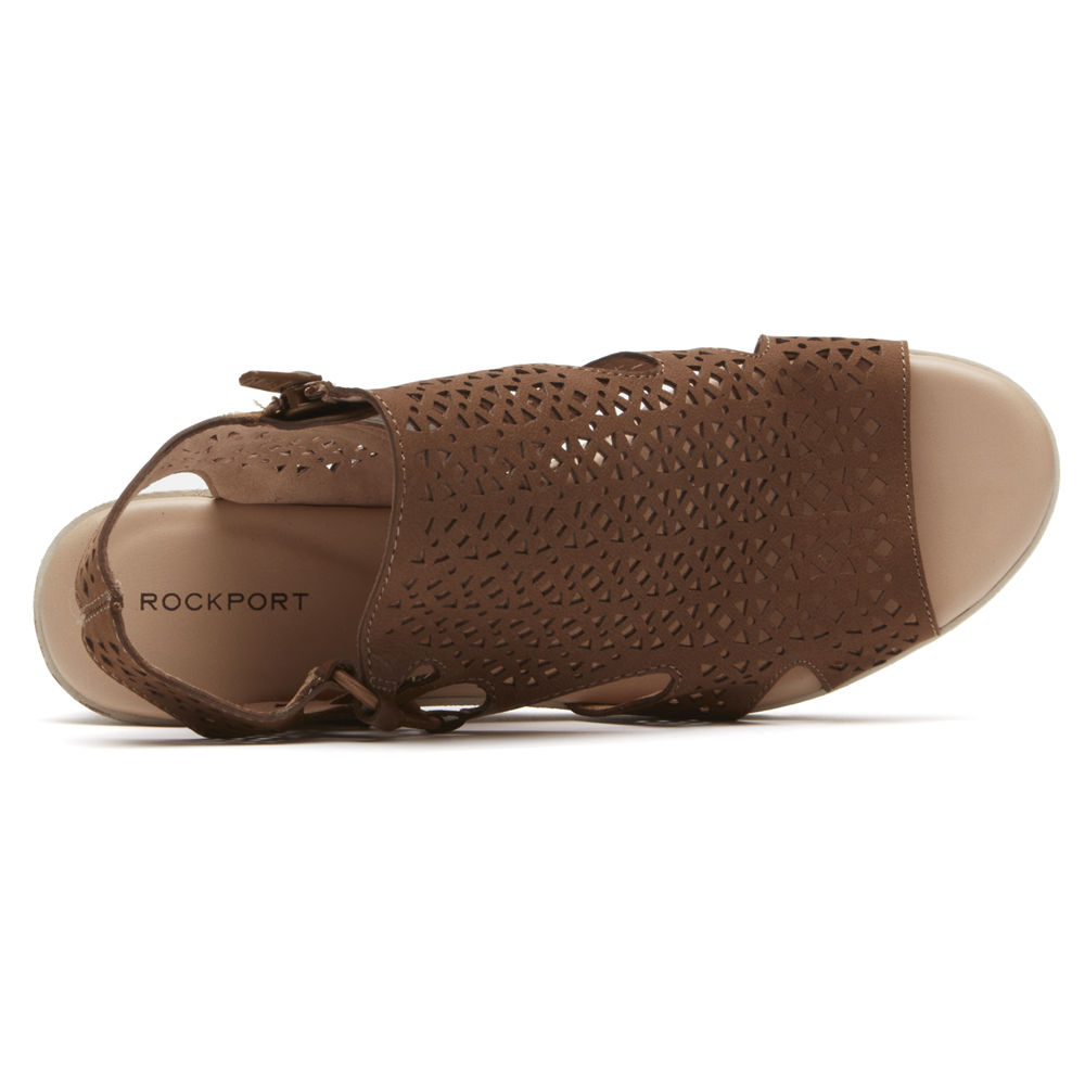 Sandalias Rockport Mujer Mexico - Hadley Bungee Marrom - EQIUZ3450